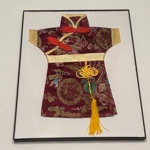 Fancy Asian Dress Framed Doll Size 10” x 13”